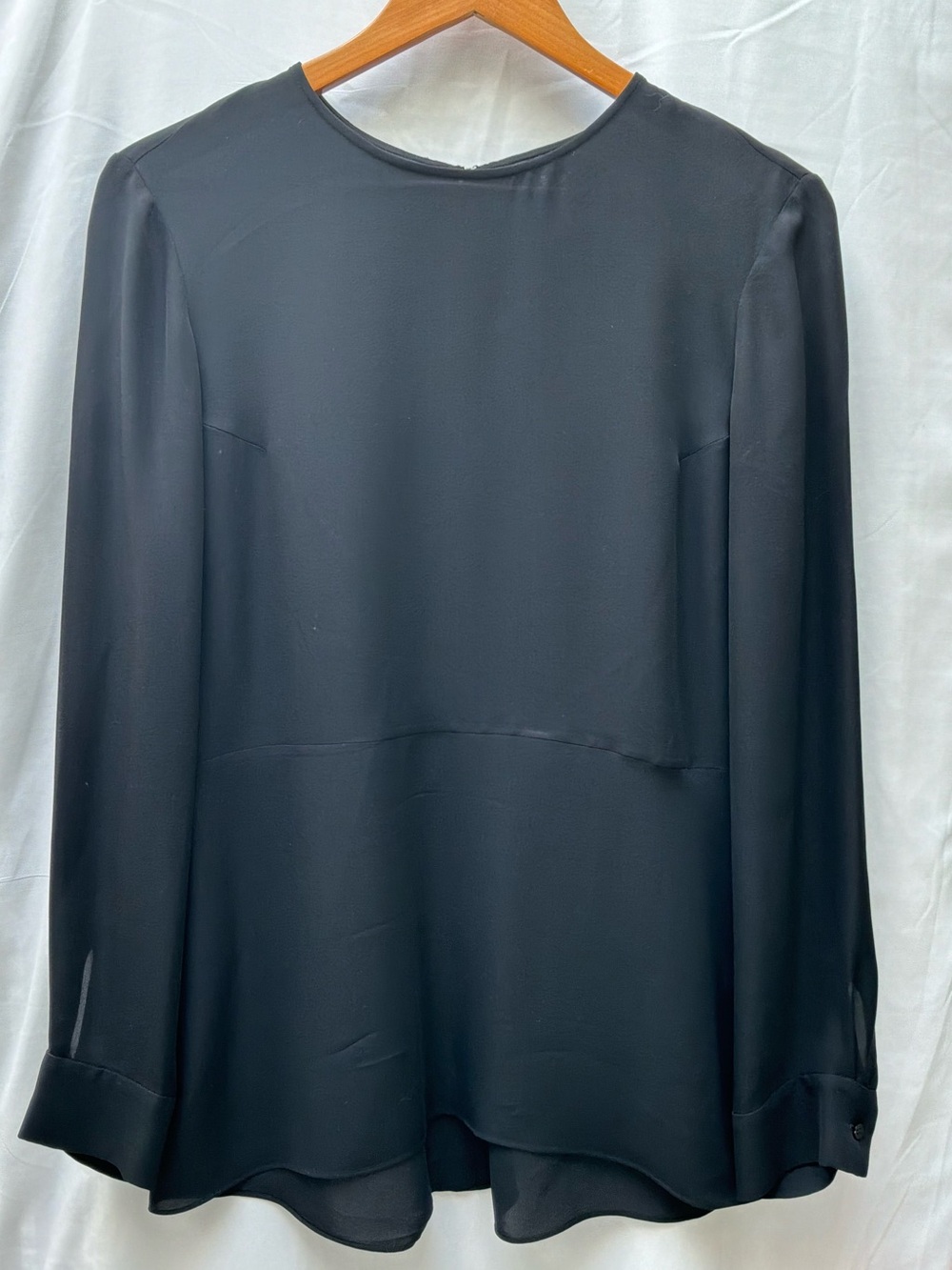 Theory Black Silk Blouse, Size M